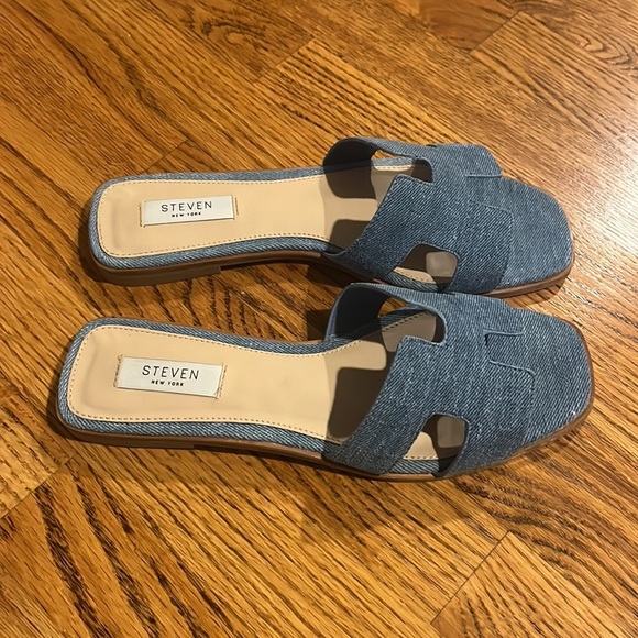 Steve Madden Woman’s Maura Blue Sandals Size 9 - Picture 3 of 7